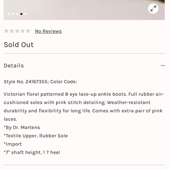 Dr. Martens Victorian Floral Docs Lace-Up Size 6 - Picture 11 of 11